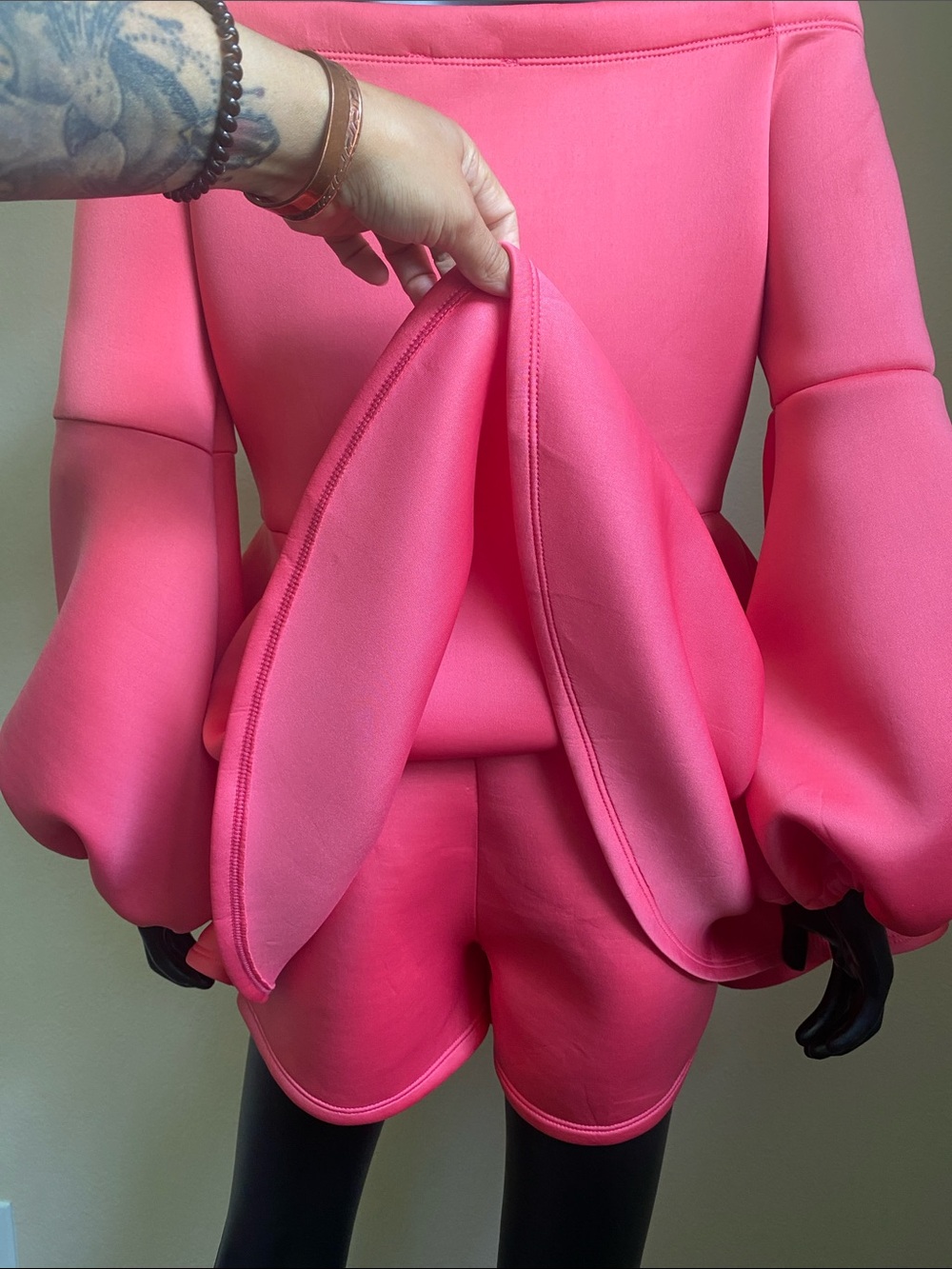 Fashion Nova Princess Barbiecore Pink Peplum Balloon-Sleeve Romper Dress ✨ NWTs - Picture 11 of 15